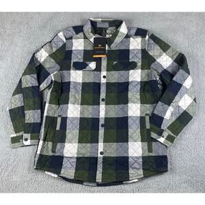 Stormtech Men's 2XL Green Black Plaid Cotton Polyester North Beach LS Shacket